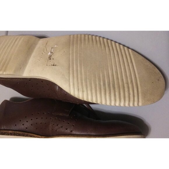 Clarks men's size 9M brown leather oxford lace-up dress shoes cork insoles - Picture 8 of 10